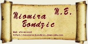 Miomira Bondžić vizit kartica